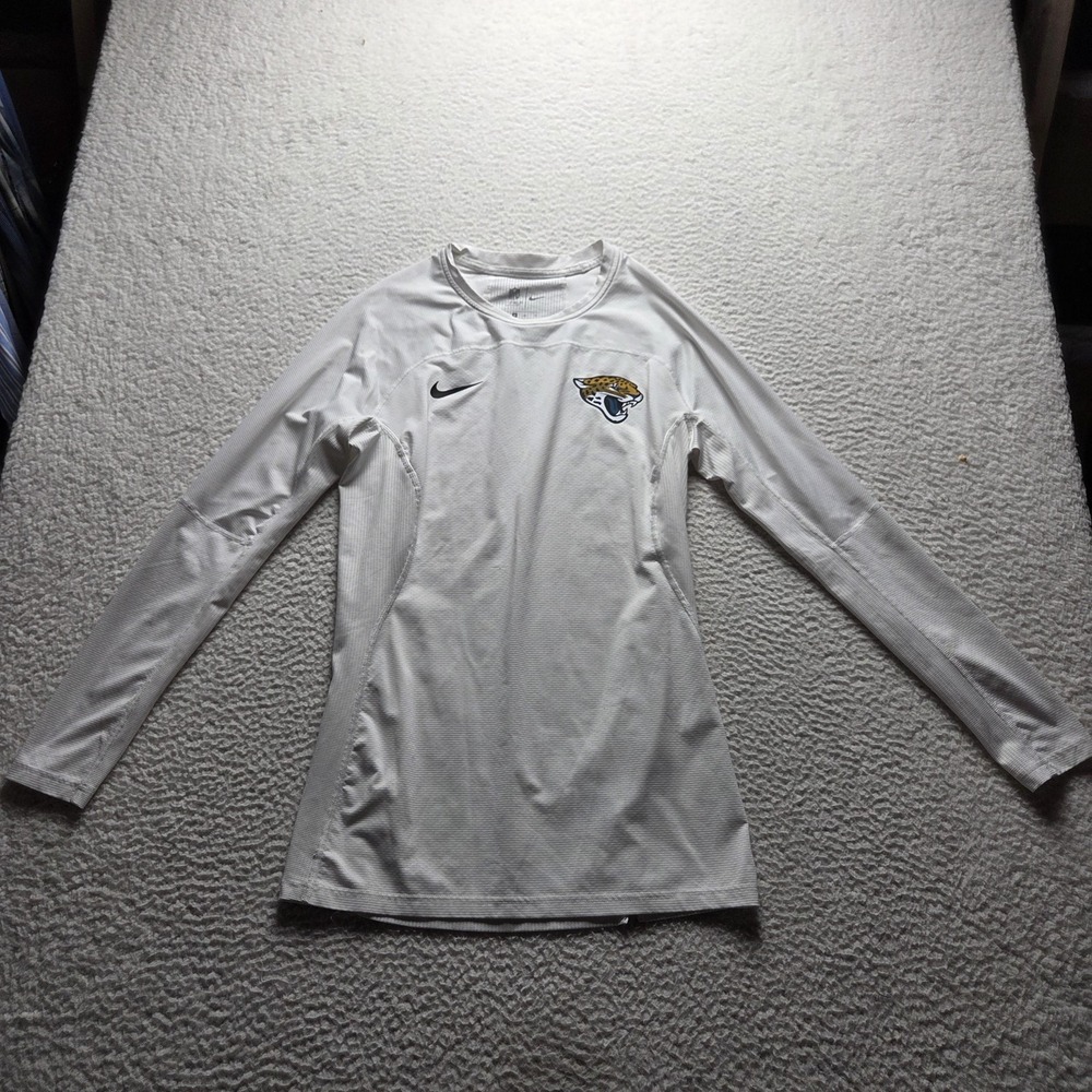 Jacksonville Jaguars Shirt Mens Medium White NFL Football Long Sleeve Nike